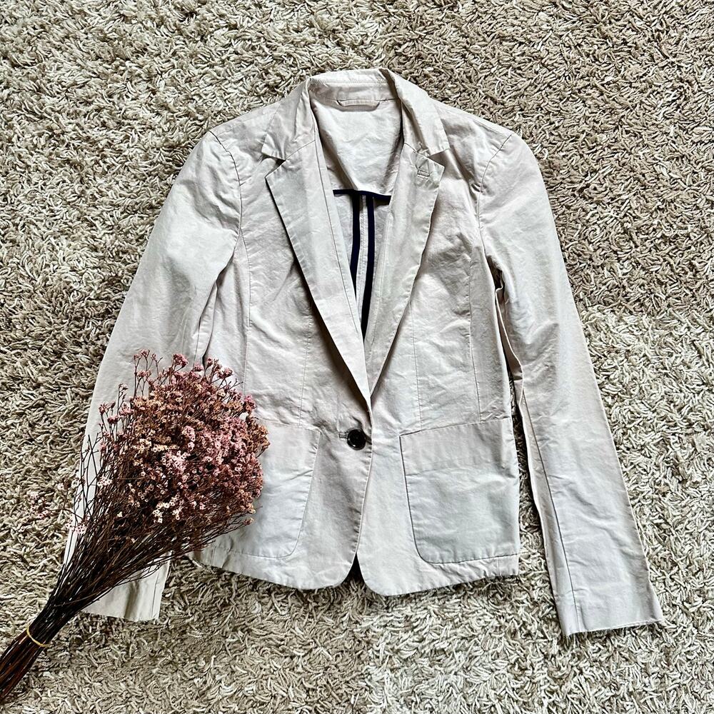 Armani Exchange Cream Single Button Casual Blazer Jacket Women’s Size 2